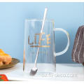 Anpassad logotyp 480 ml glas kaffemuggar med handtag